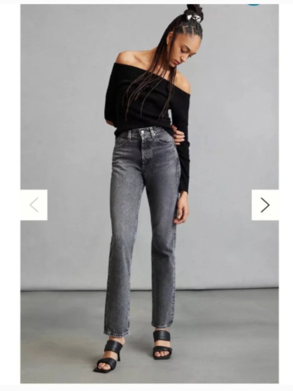 Adriano Goldschmied Alexxis High Rise Vintage Straight in Washed Black Jeans 26R